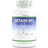 Betain HCL - 240 Kapseln mit 695 mg - Premium: Mit Pepsin & bitterer Enzian - Vollspektrum Verdauungsenzyme - Hochdosiert - Vegan - Laborgeprü