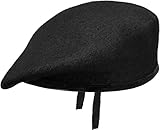 normani BW Barett aus Wolle und Baumwolle mit Lederschweißband Farbe Schwarz Größe 59