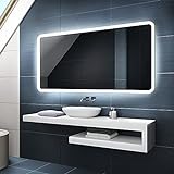 Badspiegel 80x60cm mit LED Beleuchtung - Wählen Sie Zubehör - Individuell Nach Maß - Beleuchtet Wandspiegel Lichtspiegel Badezimmerspiegel - LED Farbe zu Wählen Kaltweiß/Warmweiß L59