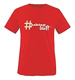Comedy Shirts - # Hastag läuft - Jungen T-Shirt - Rot/Beige-Weiss Gr. 152/164