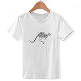 DIYthinker Jungen Australien Flavor Känguru Skelett Illustration Crew Hals Weißes T-Shirt Small Mehrfarbig