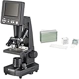 Bresser Durchlicht und Auflicht LCD-Mikroskop,5 Megapixel Sensor und 8.9cm, inklusive Kreuztisch zur Objektverstellung, SD Karten Anschluss und umfangreichem Zubehör&Mikroskop Objektträger/Deckg