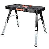 Vertak 5 in 1 Klappbare Werkbank Faltbar lles in Einem Haushalt & DIY hobelbank und Spanntisch 150 kgs Tragkraft-Große Arbeitsfläche-Aufgedruckte Skala & Winkelangaben Klappbar Vielseitig(Ohne Socket)