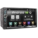 XOMAX XM-2VA777 Autoradio mit Android 10, Quad Core, 2GB RAM, 32GB ROM, GPS Navigation I Support: WiFi WLAN, 3G 4G, DAB+, OBD2 I Bluetooth, 7 Zoll / 18cm Touchscreen, USB, SD, AUX, 2 DIN