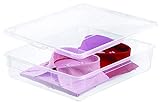 Rotho Clear Aufbewahrungsbox 9l mit Deckel, Kunststoff (PP) BPA-frei, transparent, 9l (40,0 x 33,5 x 8,5 cm)
