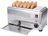 YXSH Retro-Edelstahl-Toaster, 6 Scheiben Toaster Elektrische Frühstücksmaschine Bodentreiber T