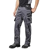 Pionier ® workwear Bundhose Arbeitshose | reißfest strapazierfähig UV-Schutz | Cargohose mit Handytasche Kniepolstertasche Stauraum | grau/schwarz 50