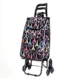 HAOJON Zusammenklappbarer Einkaufswagen, Treppenkletterwagen, hält bis zu 50 kg, leichter Trolley mit 6 Rollen für Wäsche, Lebensmittel, Camping und Sportveranstaltungen, V