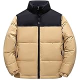 LLYYDS Herren Daunenjacke Mode Stehkragen Steppjacke Warm Verdicken Pufferjacke für Männer übergroß Loose Fit Übergangsjacke mit Reißverschluss und Tasche Herren Freizeitjacke Thermojack