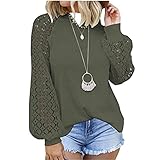 ZYHOOD Basic T-Shirt Damen V Ausschnitt Sommer Casual Langarm Tshirt Damen Bluse Einfarbig Elegant T Shirts Blusen Frauen Tops und Blusen Frühling Herbst Damen Off Shoulder Bluse Casual Langarm B