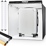 Yorbay Fotostudio Set 80 x 80 x 80cm CRI 95+ LED-Fotobox Lichtbox Lichtwürfel Profi Fotografie Lichtzelt inkl. 4 PVC-Hintergrundfolien (schwarz, weiß, grau, warm-weiß) Mehrweg