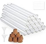 Mocraft 30x Reagenzglas aus Laborglas mit Korken 16x160mm Transparent Reagenzgläser Reagenzröhrchen inkl. Trichter &Etikette, 20