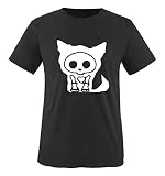Comedy Shirts - Katze - Comic - Mädchen T-Shirt - Schwarz/Weiss Gr. 86-92