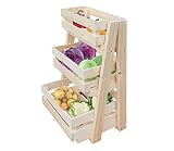 Holz Regal Obsthorde mit abnehmbaren kisten HOLZKISTE etagere holz ablagefächer stapelbar obst & gemüse kiste kartoffelkiste küchen ordnungssystem holzbox aufbewahrungsbox obstkorb stapelbox