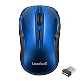 LeadsaiL Kabellose Maus 2.4G USB Kompakte Optische Funkmaus Mini Leise Schnurlos PC Mäuse,Geräuschlose, 4 Tasten, 3 Verstellbare DPI Level Wireless Mouse für PC/Tablet/Laptop und Windows/Mac/Linux