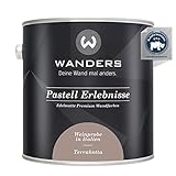 Wanders24® Pastell Erlebnisse (2,5 Liter, Terrakotta) edelmatte Wandfarbe - Feine Farben - in 40 Farbtönen - Wandfarbe Grau - Made in Germany