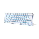 RK ROYAL KLUDGE RK61-DE QWERTZ Kabelgebundene / Bluetooth 60% Mechanische Tastatur, ABS Tastenkappen, Braune Schalter, für IOS, Android, Windows und Mac, Weiß