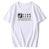 GL SUIT Xue Hua Piao Piao Lyrics Print Top Rundhals Kurzarm Brief Unisex Casual Inspirierend T-Shirts für Männer und Frauen, 2020 Tiktok Net Egg Man,Weiß,XXXXL