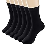 MOSOTECH 6 Paar Socken Herren Damen, Unisex Business Socken in Schwarz, Atmungsaktive Baumwolle Anti Schweiß