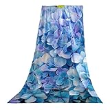 Cute Blankets Blue and Pink Flowers of Hydrangea Throws and Blankets for Sofa Seasons for Couch Bed Sofa Chair 76.8x60 I