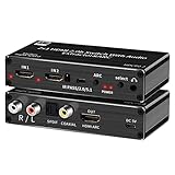 ElecHavk Hdmi Audio-extraktor 2x1 4k Hdmi-Switch-Audio-extraktor Mit Arc & Optischer Toslink Hdmi 2.0-Schalter 4k 60hz Hdmi Switcher-Fernbedienung für Apple Tv Ps4