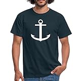 Spreadshirt Anker Boot Schiff Kapitän Meer Urlaub Männer T-Shirt, L, Navy