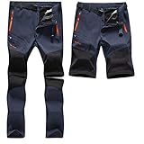 SANMIO Herren Wanderhose Zip Off Atmungsaktiv Wasserdicht Softshellhose Outdoor Funktionshose Trekkinghose Entfernbar Schnell Trockend(mit Gürtel)