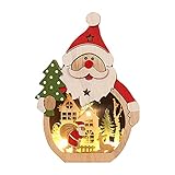 Weihnachtsbaum Hängende Holz-Anhänger LED Girlande Anhänger Weihnachtsbaum Auflistung Dekoration Weihnachtsbaumschmuck Weihnachtsdek