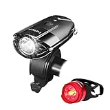 Derlson LED-Fahrradlichter-Set, vorne und hinten, 800 Lumen, superhelle Fahrrad-LED-Lichter, IP65 wasserdicht, inklusive Rücklicht und Helmhalterung (Fahrradscheinwerfer mit Rücklicht)