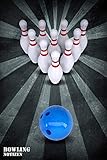 BOWLING NOTIZEN PUNKTRASTER NOTIZBUCH: 6x9 Zoll (ähnlich A5 Format) Merkbuch mit cremefarbenen Seiten und Bowling Kegel und Kugel Cover tolle Geschenkidee für Männer F