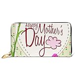 Halloween Ghost Kürbis Leder Geldbörse Frauen Lange Reißverschluss Around Geldbörse Clutch Tasche Reise Kreditkartenhalter Geldbörse, Happy Mother's Day, Einheitsgröße,