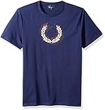 Fred Perry Distorted Laurelwreath T-Shirt French Navy, T-Shirt - S