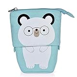 shizuku Stand Bleistifthalter Teleskop Leinwand Bleistiftbeutel ， Cartoon Retractable Pencil Case ， Schöne süße Tier Standbeutel Tasche für Geburtstag Weihnachtsgeschenk, Schule Home U