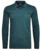 Ragman Herren Softknit-Polo Langarm L, Dunkelgrün-357