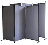 QUICK STAR 2 Stück Paravent 3 Teilig 170 x 165 cm Stoff Raumteiler Trennwand Balkon Sichtschutz Stellwand Faltbar G