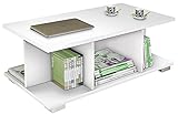 Couchtisch Halls 505 Weiß Hochglanz 95x50 cm Design Wohnzimmer Tisch glänzend Couch Tisch mit 6 F
