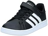 adidas Unisex Kinder Grand Court C Sneaker, CBLACK/FTWWHT/FTWWHT, 34 EU