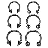 6 Stück 16G Septum Piercing Nasenpiercing Chirurgenstahl Helix Tragus Knorpel Piercings Ohr Lippe Hufeisen Ring Köperschmuck Innen 8-12