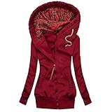 Kapuzenpullover Damen,Damen Große Größen Lang Outdoor mit Kapuze Schwarz Braun Fleece Jacke Mantel Plüsch Wintermantel Plüschjacke Kapuzenjacke Herbstjacke Herbstmantel Winterjacke Fleecejack