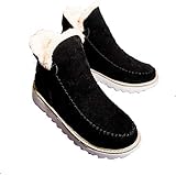 Pyrenees Fleece Ankle Boots Women's Winter Soft And Non Slip Snow Boots (black, numeric_43)