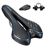 BRGOOD Fahrradsattel,Gel Fahrrad Sattel,Gel MTB Sattel Bequemer Hohl Ergonomisch Fahrradsitz Tourensattel Herren Damen für BMX/Rennrad/Mountainbike/EMTB/Dirt Bike (Blau)