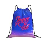 Fashion Jesus Loves Me Sport Turnbeutel Reise Kordelzug Rucksack Unisex Rucksack