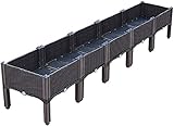 ZHEYANG Hochbeet Kunststoff Hochbeete Moderne Rattan-Stil Kunststoff-Pflanzenständer Garten Hochbeet für Gemüse Hochbeet Erhöhte Pflanzbox Outdoor Pflanzer Boxen mit Beinen Garden Bed Model:G0816(