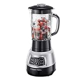 Russell Hobbs Standmixer Glas Velocity Pro (7 Einstellungen: 3 Geschwindigkeistsstufen + IceCrush + 3 Programme für Smoothie, Getränke & Suppen) 1.5l Glasbeählter, 22.000U/min, 0.9PS-Motor, 25720-56
