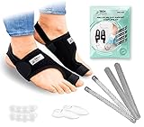 TECH THERAPEUTICS Hallux Valgus Corrector 2 flexible und 2 starre Schienen +2 Neoprenschienen +2 Neoprenschienen +2 Gel-Großzehenseparator +2 Gel-Zehensep