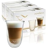 Mövenpick 6 x Latte Macchiato Gläser 300 ml - Spülmaschinengeeignete doppelwandige Gläser - Thermogläser geeignet als Teegläser und Kaffeeg