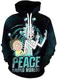 Chaos World Herren Kapuzenpullover Cartoon 3D Druck Grafisches Pullover Langarm Sweatshirt Mit Taschen(L,5Dunkelblau)