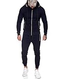 Code47 | Herren Trainingsanzug | Jogginganzug | Sportanzug | Jogging Anzug | Hoodie-Sporthose | Jogging-Anzug | Trainings-Anzug | Jogging-Hose | Modell JG-1424 Navy L