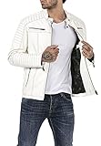 Redbridge Bikerjacke für Herren Kunstleder-Jacke Übergangsjacke Reißverschluss Weiß M