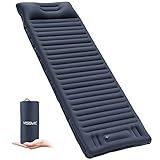 YISSVIC Isomatte Camping Selbstaufblasbare Luftmatratze mit eingebauter Pumpe Verdickte Schlafmatte Outdoor mit Kissen für Wandern Reisen Türkisb